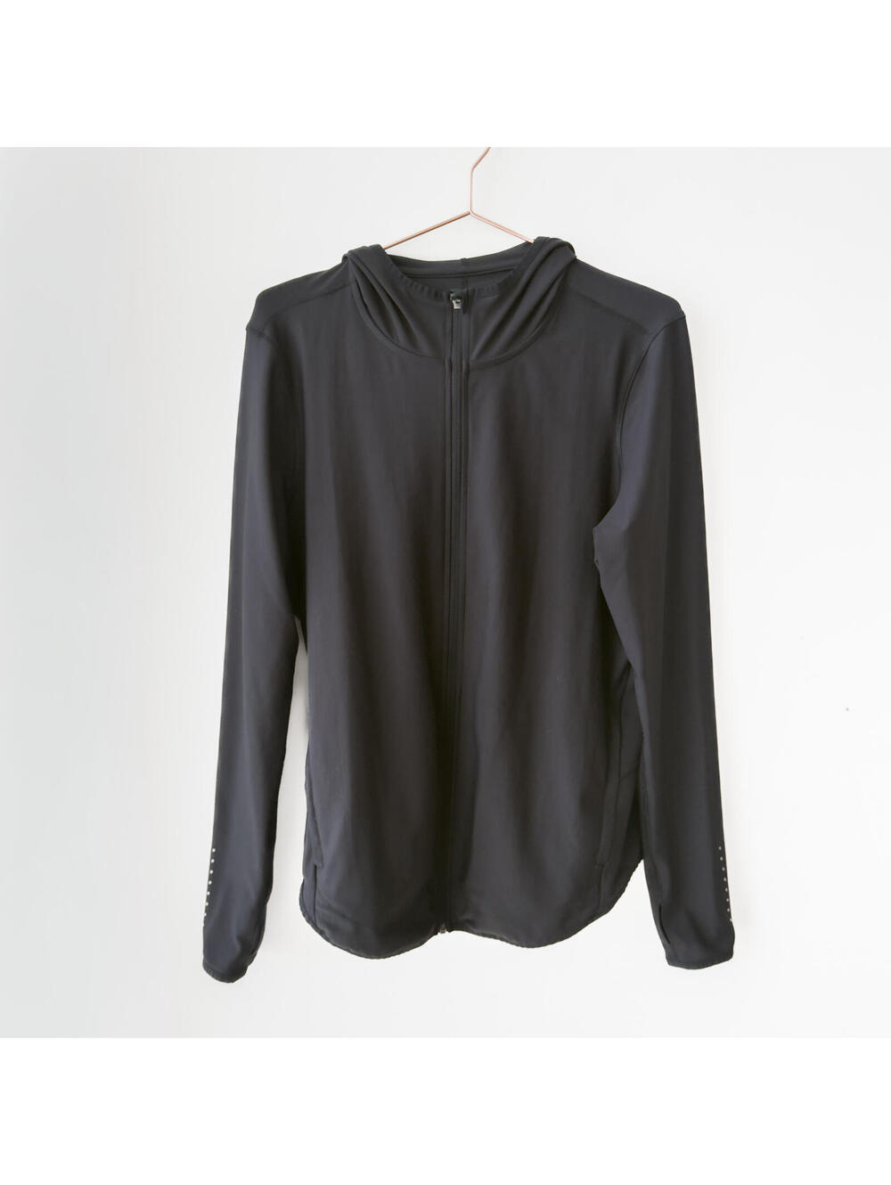 Old Navy Active Black Full Zip Hooded Athletic Jacket Reflective Size XL
